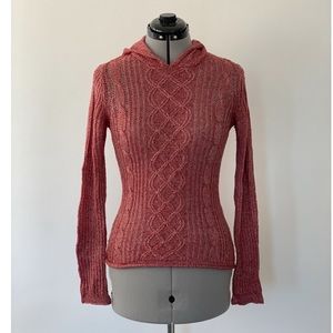 Moth by Anthropologie - sheer hoodie sweater - burnt sienna - size Small